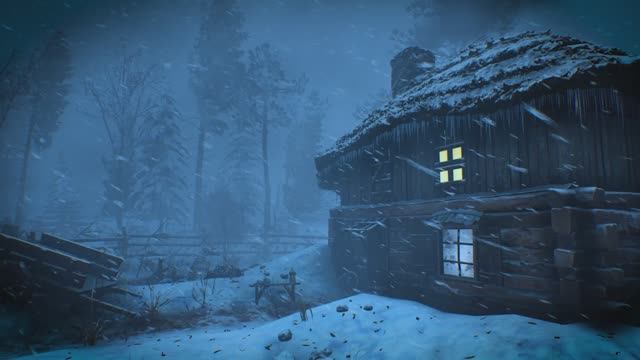 Эпическая метель обрушивается на одинокую бревенчатую хижину | Завывающий ветер | Звуки природы смотреть онлайн