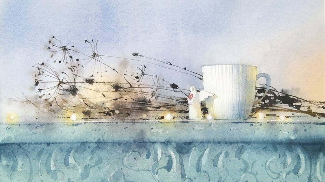 Белый ангел. Натюрморт. Рисует художник Сергей Курбатов. Учитесь рисовать с нами! смотреть онлайн