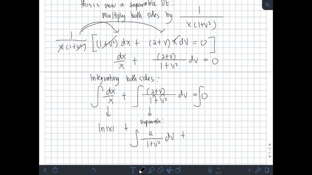 Differential Equations Practice #16: (x - 2y)dx + (2x + y)dy = 0 смотреть онлайн