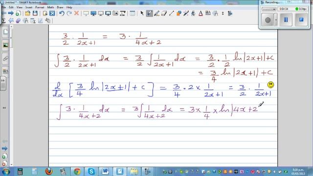 Is ∫ 3/2* (1/(2x+1) dx = ∫ 3*(1/(4x+2) dx смотреть онлайн