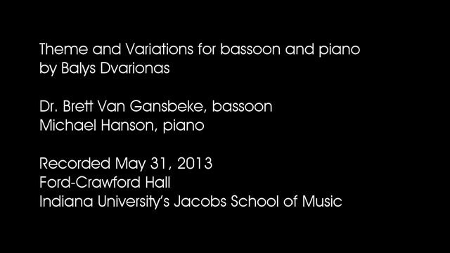 Дварионас - Тема с вариациями для фагота и фортепиано