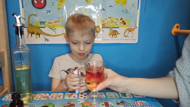 Ваня опыт с йодом, подсолнечным маслом, АЦЦ