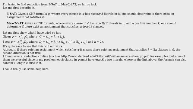 3-SAT to Max-2-SAT Reduction смотреть онлайн