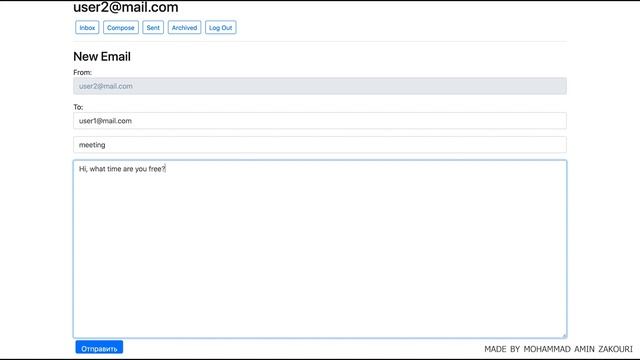project mail for cs50w by Moammad Amin Zakouri смотреть онлайн