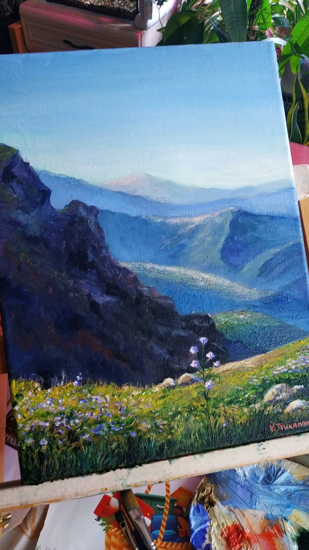 Обзор картины - Вид с Роза-Пик Сочи холст 30х40см масло смотреть онлайн