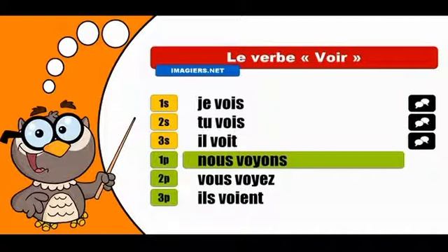 Изучение французского языка сопряжения # Voir # Indicatif Présent смотреть онлайн