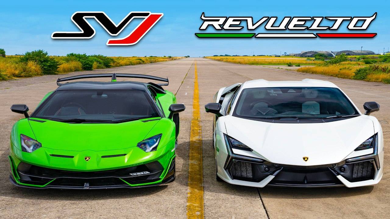 Кто победит в заезде: Lambo Revuelto или же Aventador SVJ? смотреть онлайн