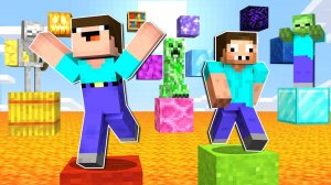 НУБ И ПРО ПАРКУРЯТ ВОКРУГ МОНСТРОВ В МАЙНКРАФТ ! НУБИК ПРОХОДИТ ПАРКУР ТРОЛЛИНГ В MINECRAFT (360p)