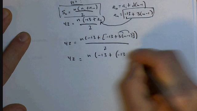 Find n in an arithmetic series given a1, d, and Sn смотреть онлайн