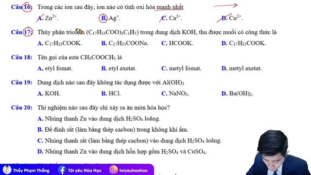 999 CÂU HỎI LÝ THUYẾT HÓA ÔN THI TỐT NGHIỆP | PHẦN 4 смотреть онлайн