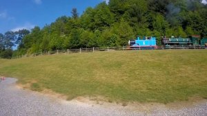 Running Beside Thomas The Tank Engine at A Day Out With Thomas at Tweetsie Railroad