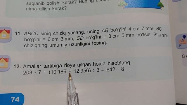 3~sinf Matematika 62~dars