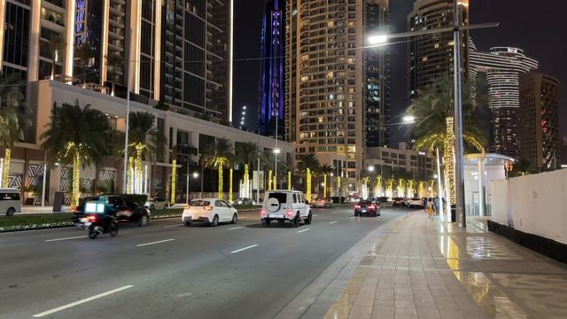 Дубай 🇦🇪 [4К] Центр города, вечерняя прогулка 🔥 смотреть онлайн
