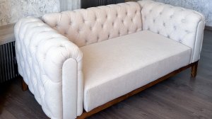 Процесс изготовления дивана с каретной стяжкой для дома DIY Chesterfield sofa