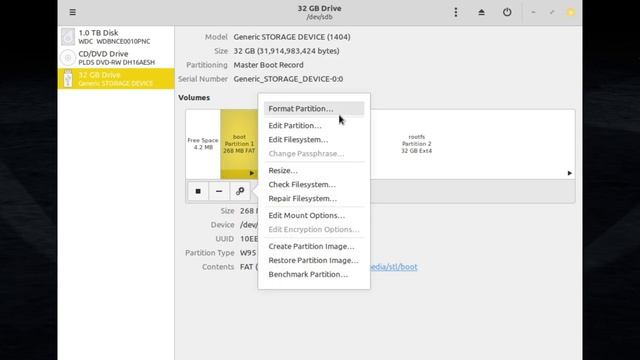 Gnome Disk Utility - как размечать жёсткий диск или SSD смотреть онлайн