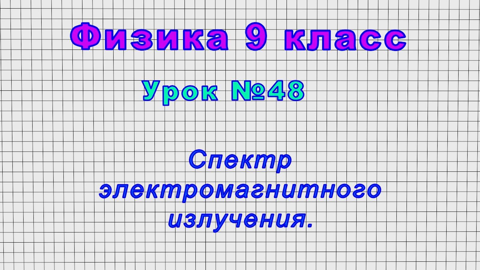 Физика 9 класс (Урок№48 - Спектр электромагнитного излучения.) смотреть онлайн