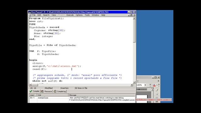 Corso Pascal 17 (Turbo/FPC) File Tipizzati смотреть онлайн