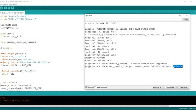 Camera probe failed with error 0x20004, Detected camera not supported, ESP32 Camera, QR Code Scan смотреть онлайн