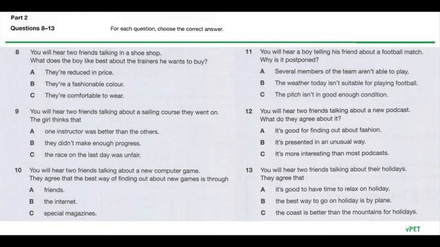 B1 Preliminary for schools Listening Test 1 with answers (New Format) смотреть онлайн