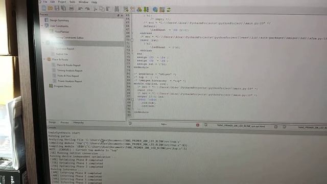 Sipeed Tang Primer 20K (fpga) python (nMigen) led blinking example смотреть онлайн