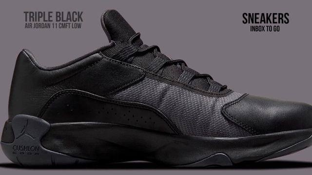 TRIPLE BLACK 2021 Air Jordan 11 CMFT Low DETAILED LOOK смотреть онлайн