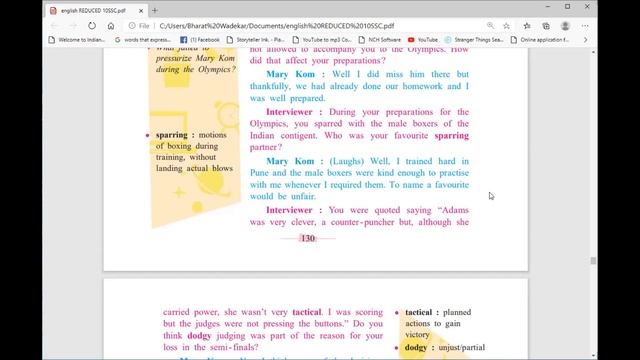 UNBEATABLE SUPER MOM - MARY KOM UNIT 3 CHAPTER 5 ENGLISH SSC CLASS 10 MAHARASHTRA STATE BOARD EXAMS