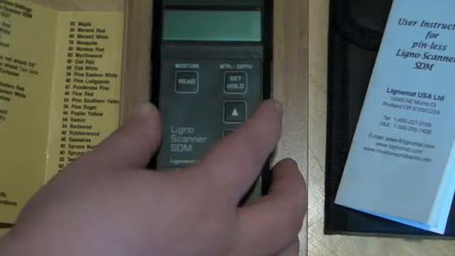 Lignomat, Best Moisture Meter,  demonstrates the Scanner SDM moisture meter