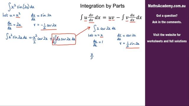 How to Integrate x^2sin2x using Integration by Parts смотреть онлайн