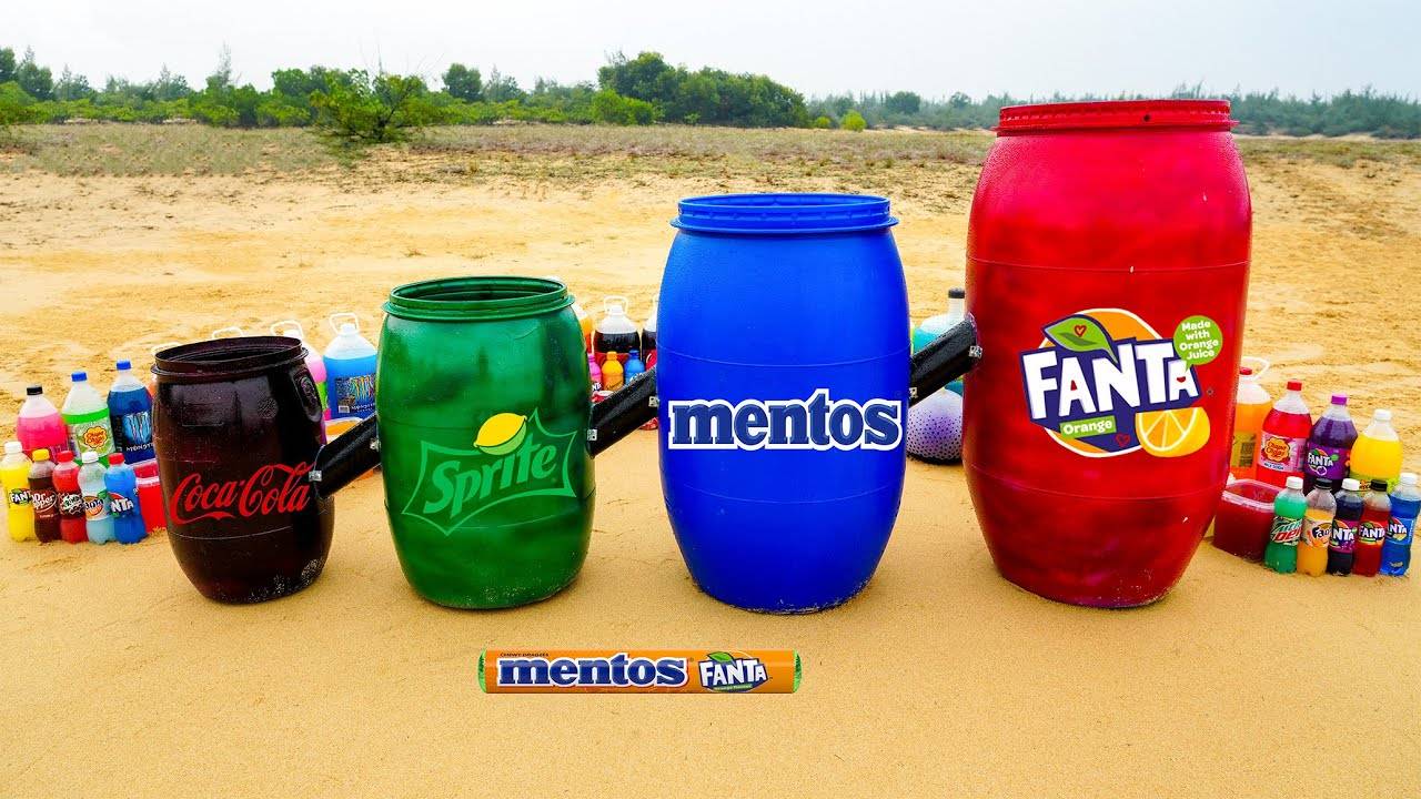 ЭКСПЕРИМЕНТИРУЙТЕ: Coca-Cola, Sprite vs Mentos vs Fanta!