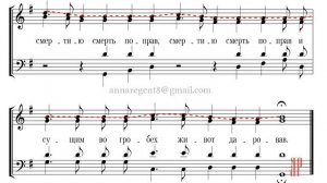 ХРИСТОС ВОСКРЕСЕ, Тропарь Пасхи, Монастырский напев - Сопрановая партия