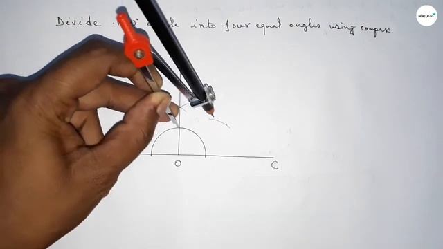 How to divide 180° angle into four equal angles using compass. shsirclasses . смотреть онлайн