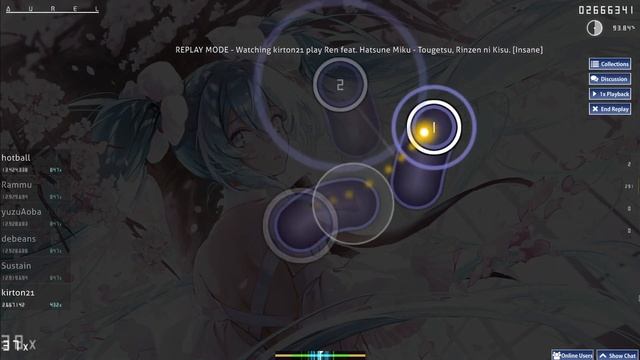 !OSU Tougetsu, Rinzen ni KIsuinsane Rank B/92.06% смотреть онлайн