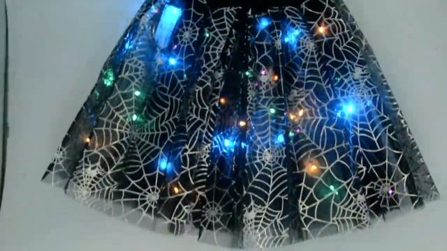Women Kids Girl Luminous LED Glow Lights Elf Witch Hat Star Skirt Spider Web Wizard Cosplay Costume смотреть онлайн