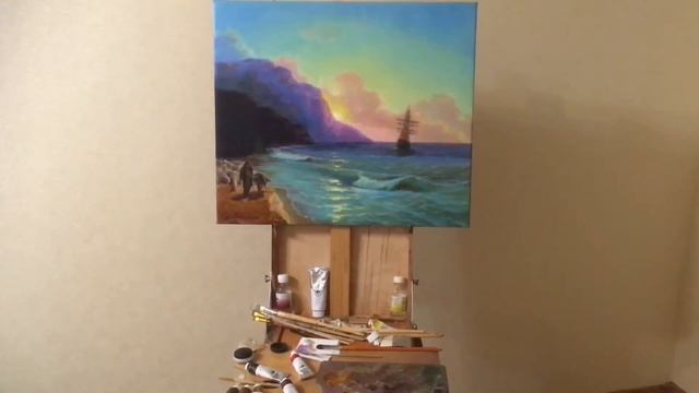 Seascape, oil painting. Old Holland classic colours. How to paint seascape in oil. смотреть онлайн