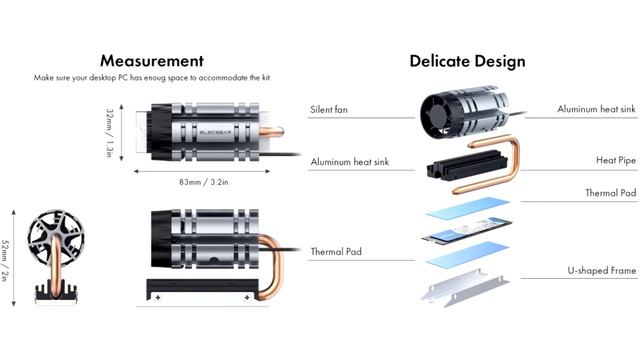 ElecGear introduced a huge M11 cooler with active cooling for SSD M 2 December смотреть онлайн