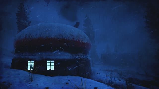 Метель в хижине в Лапландии | Метель для сна и завывающий ветер | Зимние звуки для сна смотреть онлайн