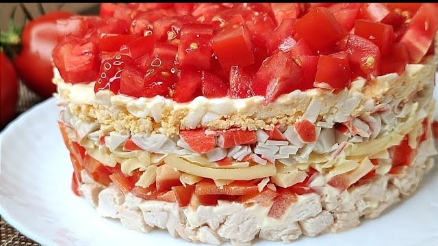 Салат "Красная шапочка". Очень простой и вкусный рецепт. смотреть онлайн