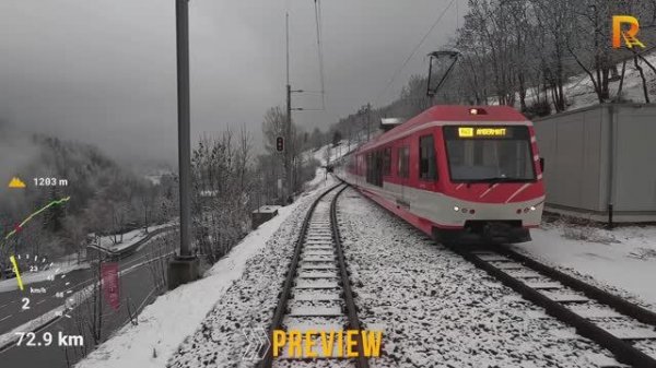 Glacier Express: Дисентис-Мустер - Бриг (железная дорога Маттерхорн-Готард, Швейцария) в формате 4K