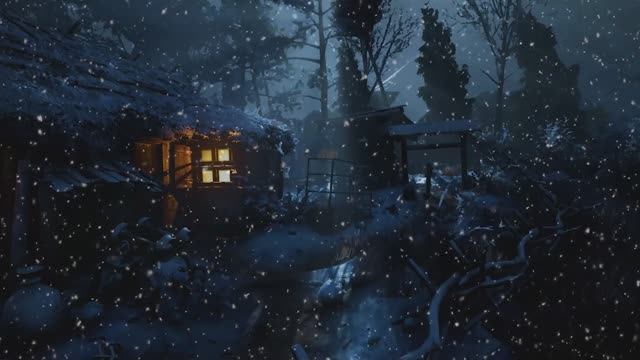 Расслабляющий звук завывающего ветра, снежной вьюги. Звук падающего холодного снега длится 5 часов. смотреть онлайн