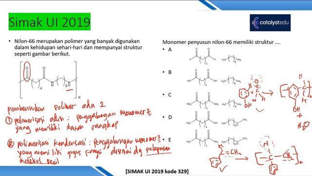 [Simak UI 2019 Kimia kode 329] Makromolekul (Menentukan monomer nilon-66) смотреть онлайн