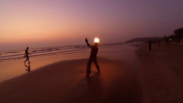 Sunset , Arambol , GOA , пляж Арамболь, ГОА , фаершоу смотреть онлайн