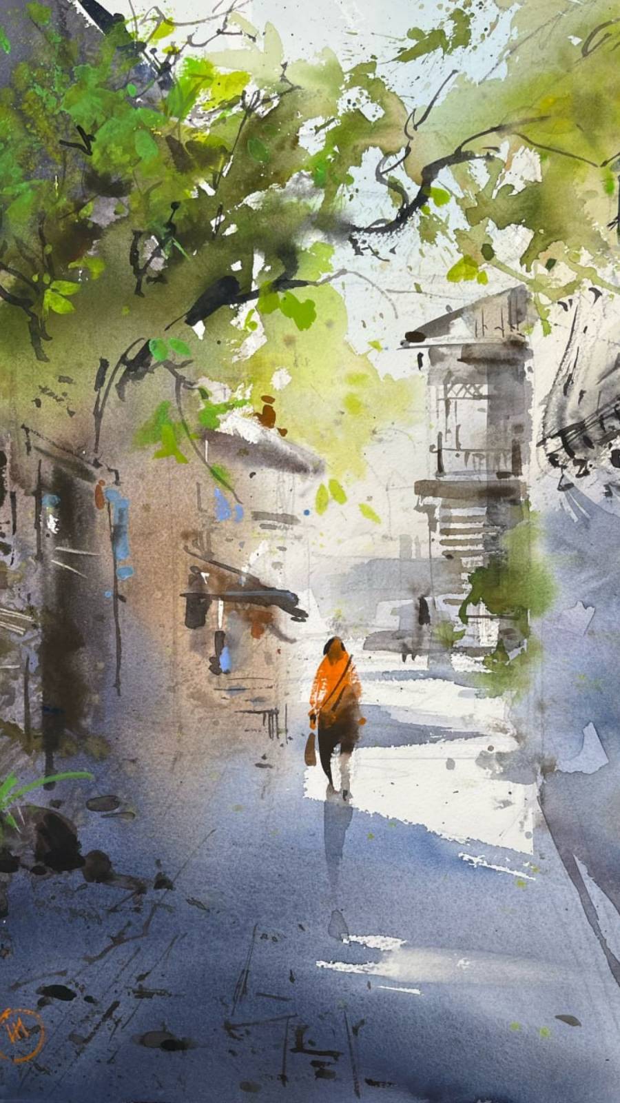 Акварельные приемы: набрызг, карточка, веерная кисть... Рисует художник Илья Ибряев смотреть онлайн