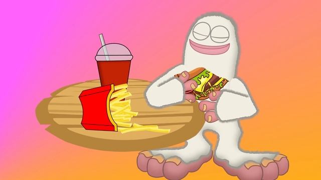 #kvakaanimation Mukbang Animation By Mammott/ Eating Burger And Fries
