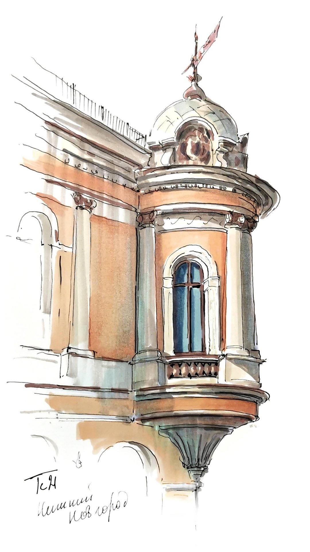 Городской скетчинг маркерами. Рисует художник Татьяна Короткевич. Подписывайтесь на канал! смотреть онлайн