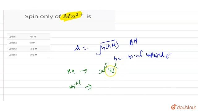 Spin only of `Mn^(2+)` is смотреть онлайн