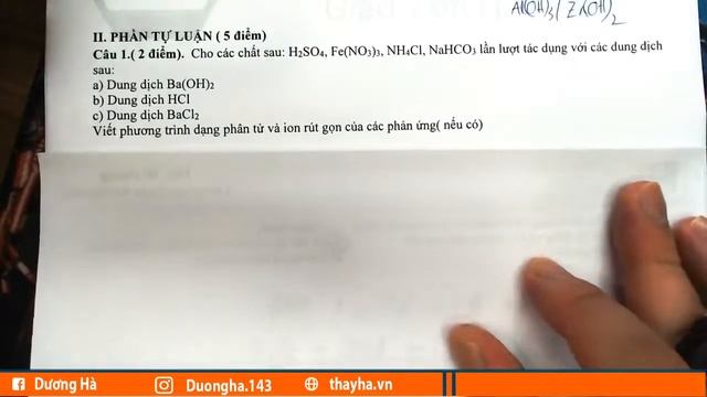[ ÔN TẬP CHƯƠNG 1 - HÓA HỌC 11 ] - ĐỀ SỐ 1 - THẦY DƯƠNG HÀ смотреть онлайн