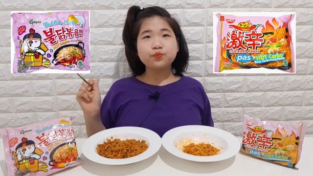 Gekikara Carbonara VS Samyang Buldak Carbonara Review Mukbang смотреть онлайн