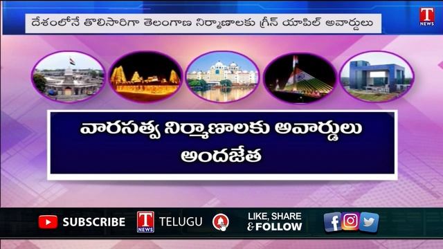 Telangana - Green Apple Awards | Yadadri Temple | TS Secretariat | Cable Bridge | MJ Market | CCC смотреть онлайн