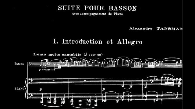 Тансман - Сюита для фагота и фортепиано