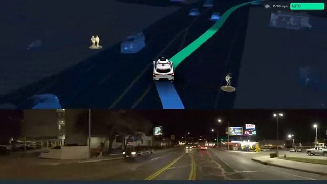 Роботакси Waymo избегает наезда на самокатчицу смотреть онлайн